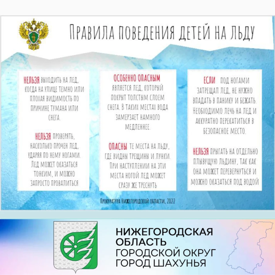 Правила поведения детей на льду.
