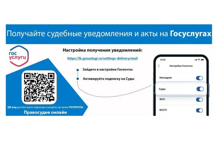 О возможности реализации в полной мере своих процессуальных прав лицам, участвующим в судебном разбирательстве, о дате, времени и месте судебного заседания, а также о возможности своевременного обжалования судебного решения можно узнать через Госуслуги.