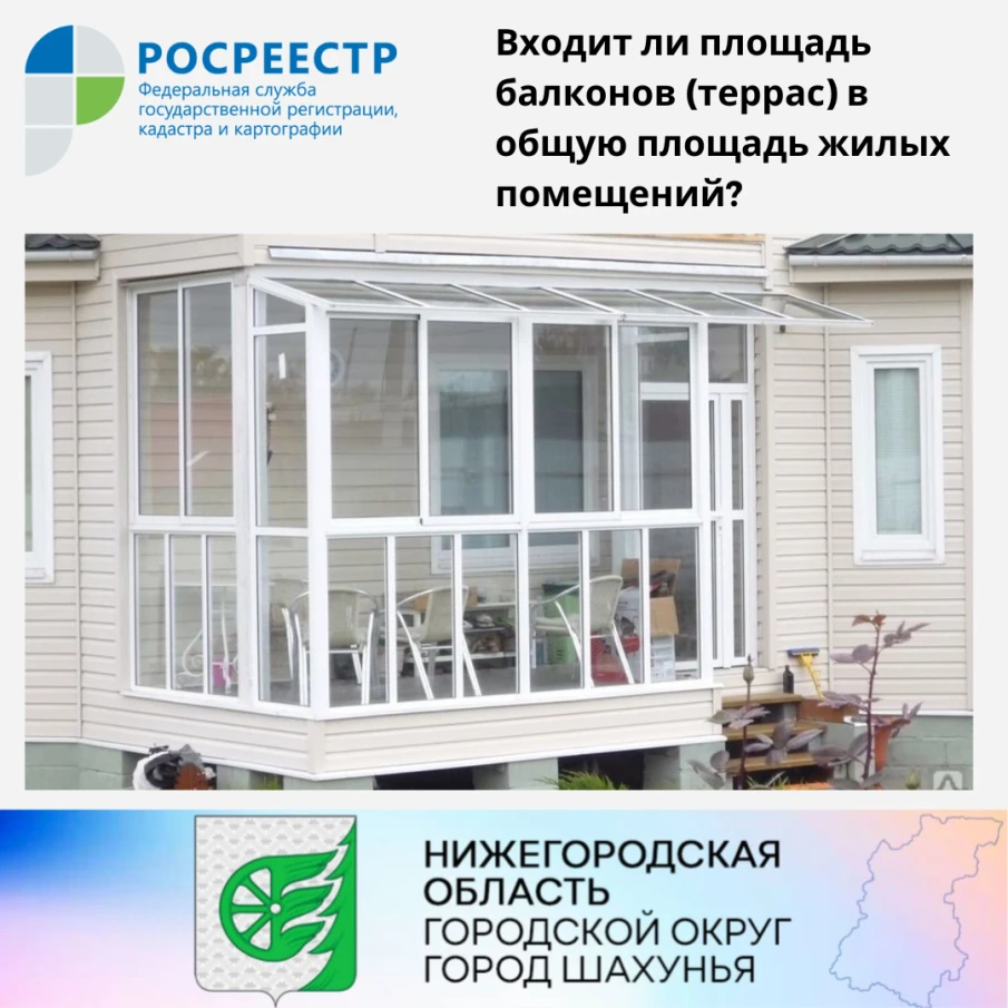 Входит ли площадь балконов (террас) в общую площадь жилых помещений?